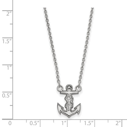 Sterling Silver Rhodium Plated Logoart Alpha Sigma Tau Sorority Symbol Extra Small Pendant 18 Inch Necklace