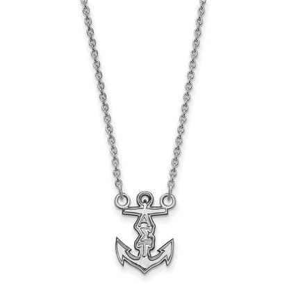 Sterling Silver Rhodium Plated Logoart Alpha Sigma Tau Sorority Symbol Extra Small Pendant 18 Inch Necklace