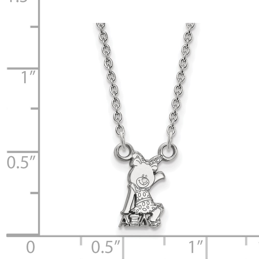 Sterling Silver Rhodium Plated Logoart Alpha Xi Delta Sorority Symbol Extra Small Pendant 18 Inch Necklace