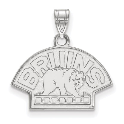 14K White Gold Nhl Logoart Boston Bruins Small Pendant