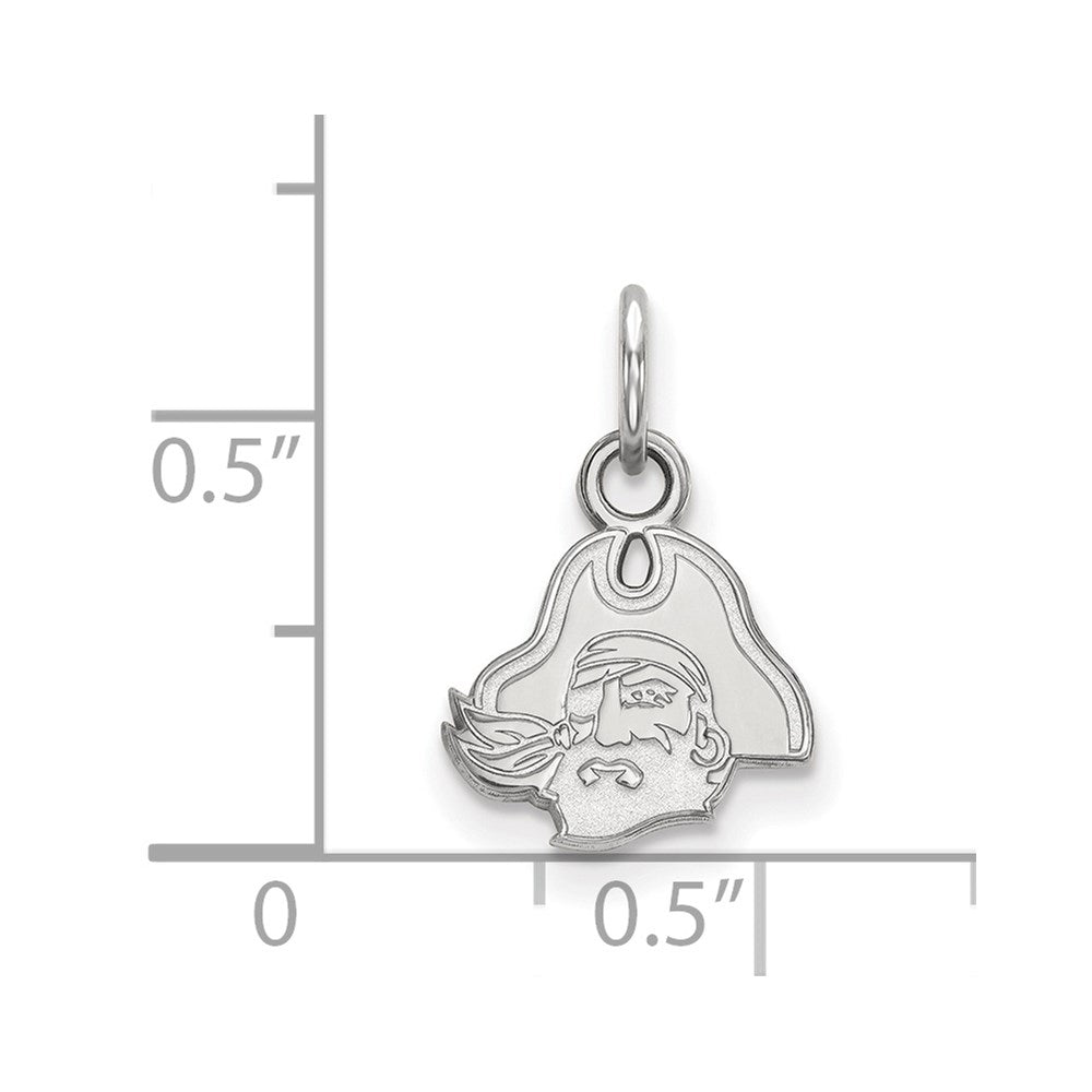 10K White Gold Logoart East Carolina University Pirate Extra Small Pendant