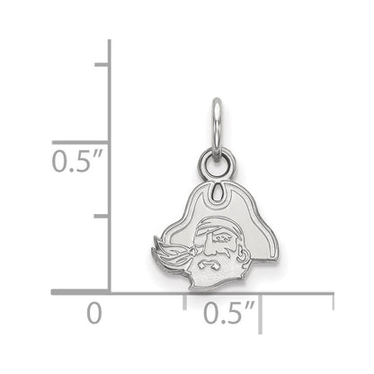 10K White Gold Logoart East Carolina University Pirate Extra Small Pendant