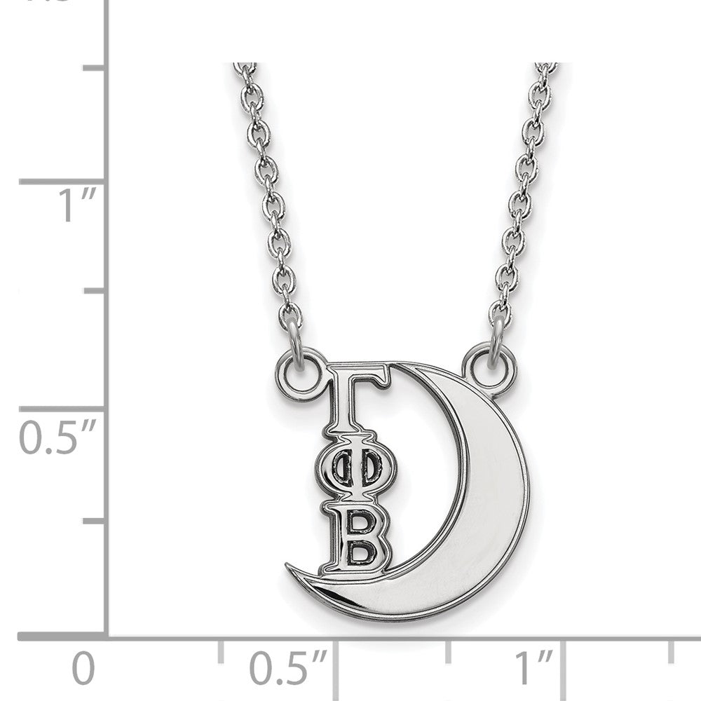 Sterling Silver Rhodium Plated Logoart Gamma Phi Beta Sorority Symbol Extra Small Pendant 18 Inch Necklace