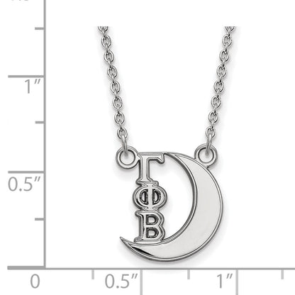 Sterling Silver Rhodium Plated Logoart Gamma Phi Beta Sorority Symbol Extra Small Pendant 18 Inch Necklace
