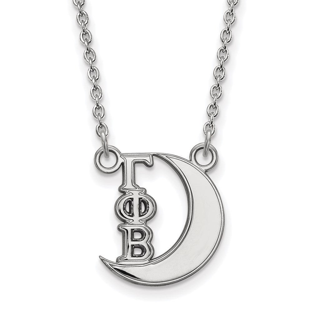 Sterling Silver Rhodium Plated Logoart Gamma Phi Beta Sorority Symbol Extra Small Pendant 18 Inch Necklace