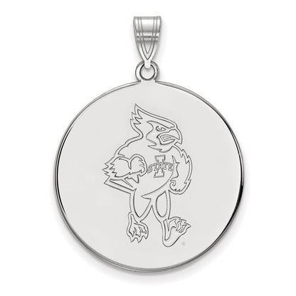 10K White Gold Logoart Iowa State University Cardinal Extra Large Disc Pendant
