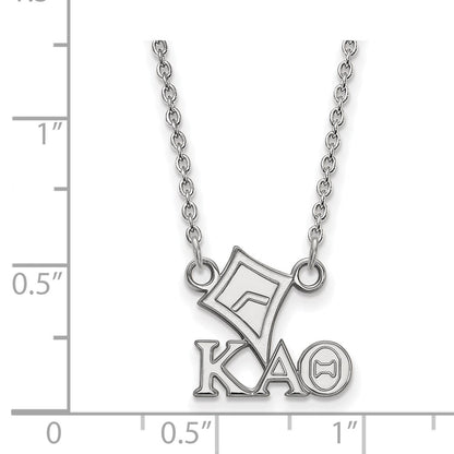 Sterling Silver Rhodium Plated Logoart Kappa Alpha Theta Sorority Symbol Extra Small Pendant 18 Inch Necklace