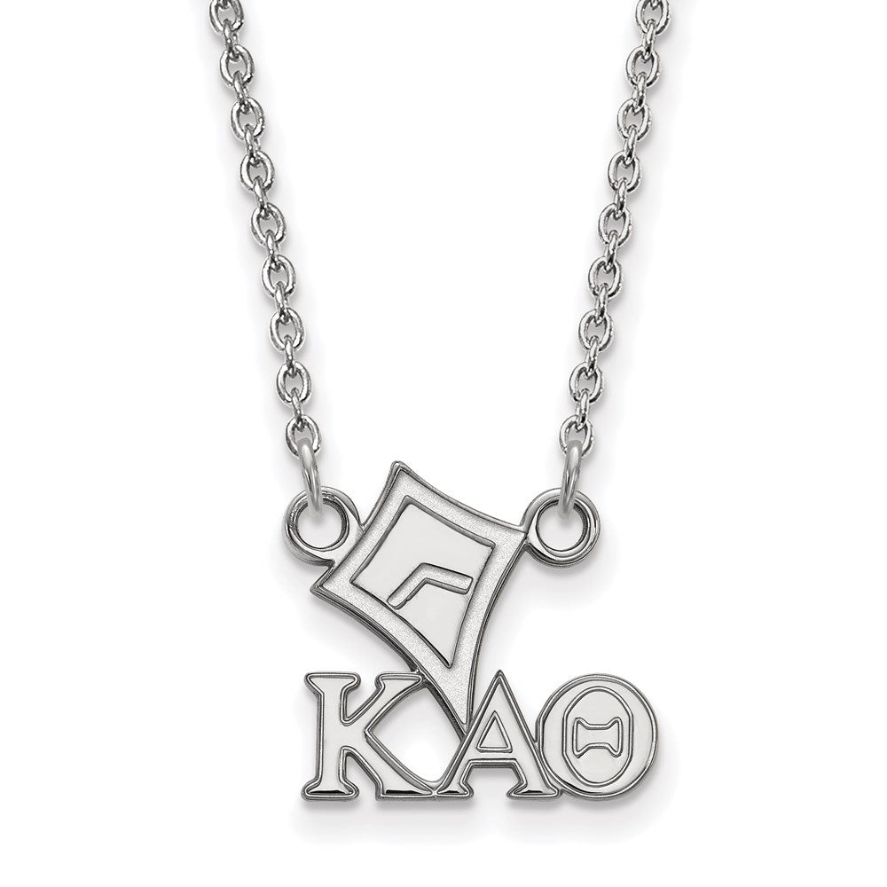 Sterling Silver Rhodium Plated Logoart Kappa Alpha Theta Sorority Symbol Extra Small Pendant 18 Inch Necklace
