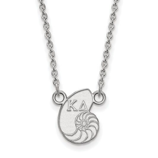 Sterling Silver Rhodium Plated Logoart Kappa Delta Sorority Symbol Extra Small Pendant 18 Inch Necklace