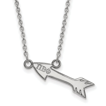 Sterling Silver Rhodium Plated Logoart Pi Beta Phi Sorority Symbol Extra Small Pendant 18 Inch Necklace