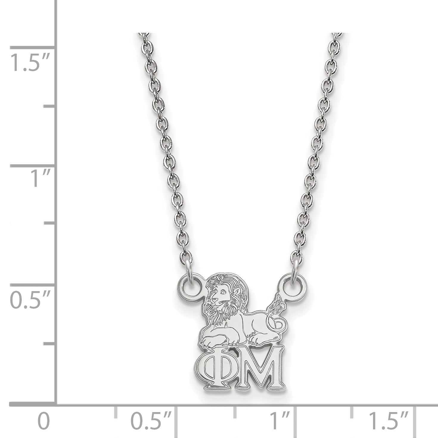 Sterling Silver Rhodium Plated Logoart Phi Mu Sorority Symbol Extra Small Pendant 18 Inch Necklace