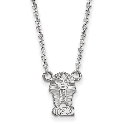 Sterling Silver Rhodium Plated Logoart Phi Sigma Sorority Symbol Extra Small Pendant 18 Inch Necklace
