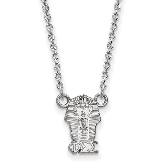 Sterling Silver Rhodium Plated Logoart Phi Sigma Sorority Symbol Extra Small Pendant 18 Inch Necklace