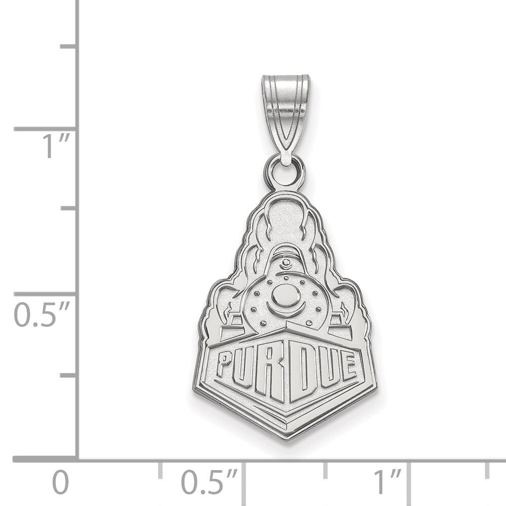 10K White Gold Logoart Purdue University Boilermakers Train Logo Large Pendant