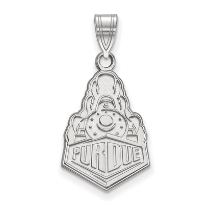 Sterling Silver Rhodium Plated Logoart Purdue University Boilermakers Train Logo Large Pendant