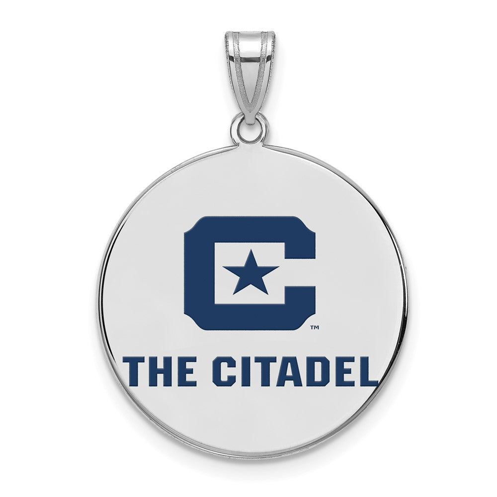 Sterling Silver Rh Plated Logoart The Citadel Xl Enamel Pendant