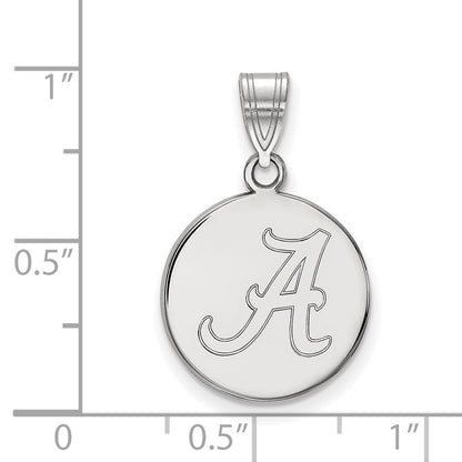 10K White Gold Logoart University Of Alabama Letter A Medium Disc Pendant