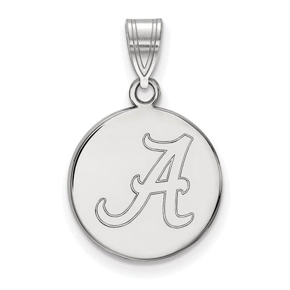 14K White Gold Logoart University Of Alabama Letter A Medium Disc Pendant
