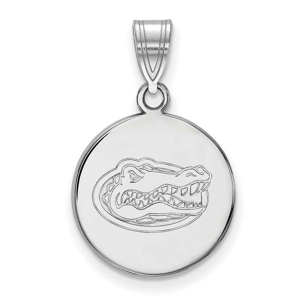 10K White Gold Logoart University Of Florida Gator Medium Disc Pendant