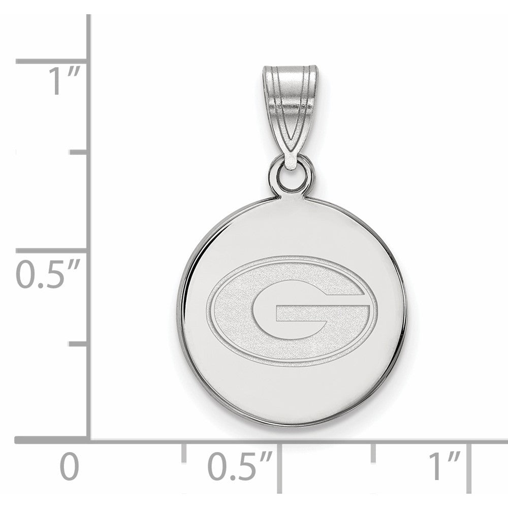 14K White Gold Logoart University Of Georgia Letter G Medium Disc Pendant