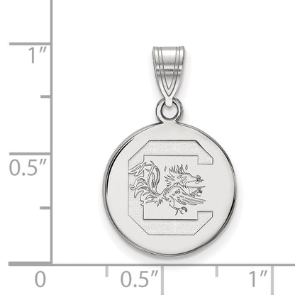 10K White Gold Logoart University Of South Carolina Medium Disc Pendant