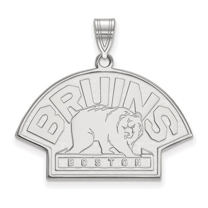 10K White Gold Nhl Logoart Boston Bruins Large Pendant
