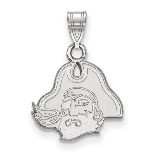 10K White Gold Logoart East Carolina University Pirate Small Pendant