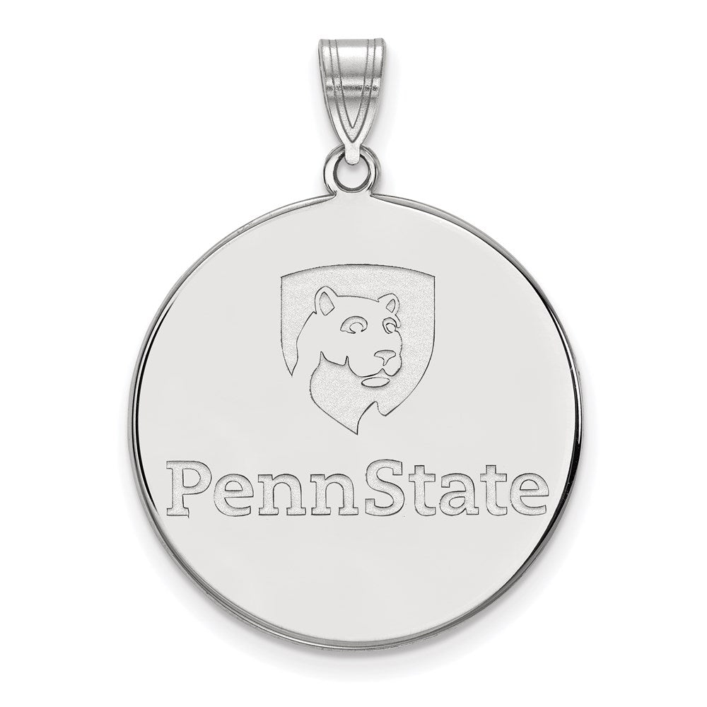 14K White Gold Logoart Penn State University Extra Large Disc Pendant