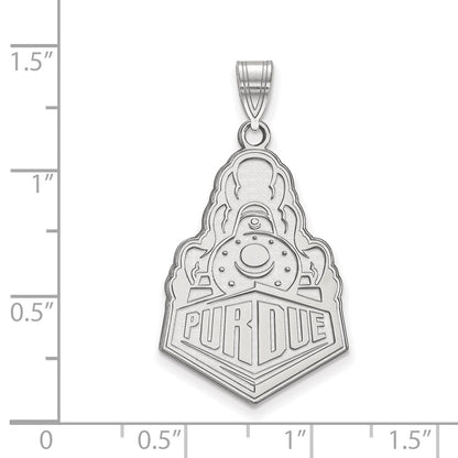 10K White Gold Logoart Purdue University Boilermakers Train Logo Extra Large Pendant