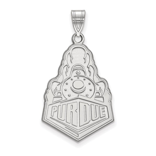 10K White Gold Logoart Purdue University Boilermakers Train Logo Extra Large Pendant