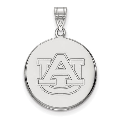10K White Gold Logoart Auburn University Large Disc Pendant