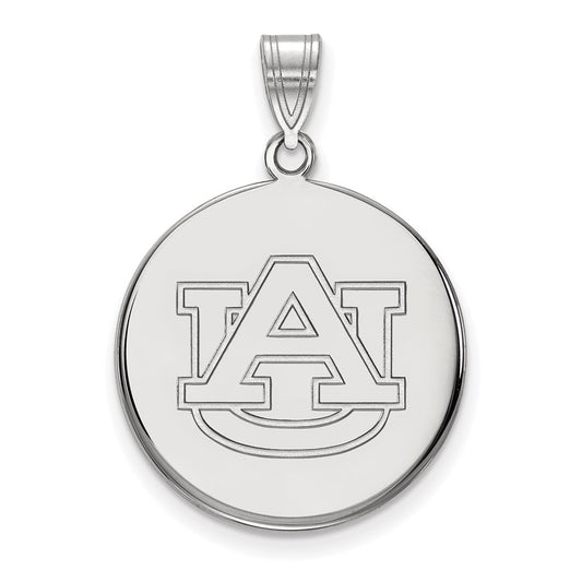 10K White Gold Logoart Auburn University Large Disc Pendant
