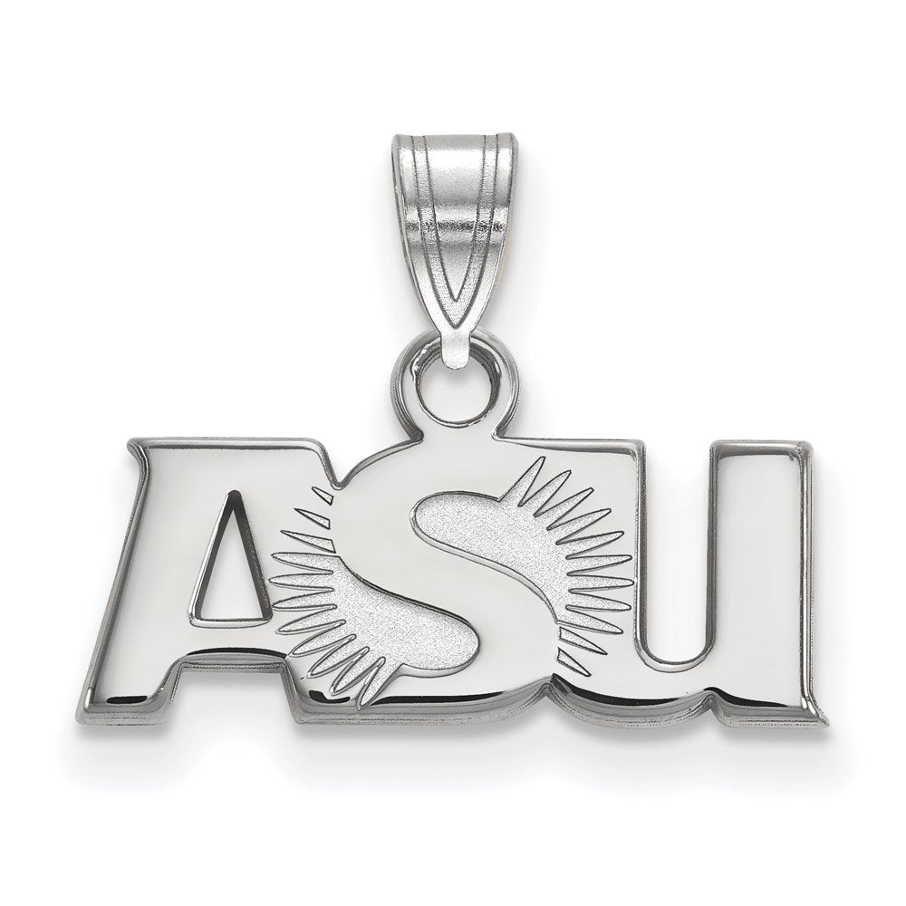14K White Gold Logoart Arizona State University A S U Small Pendant