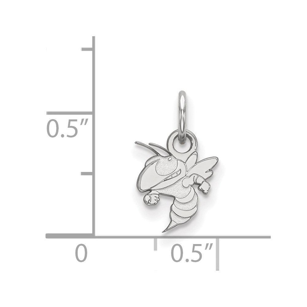 14K White Gold Logoart Georgia Institute Of Technology Yellow Jacket Extra Small Pendant