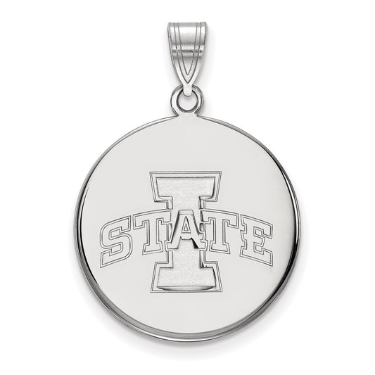 14K White Gold Logoart Iowa State University Large Disc Pendant