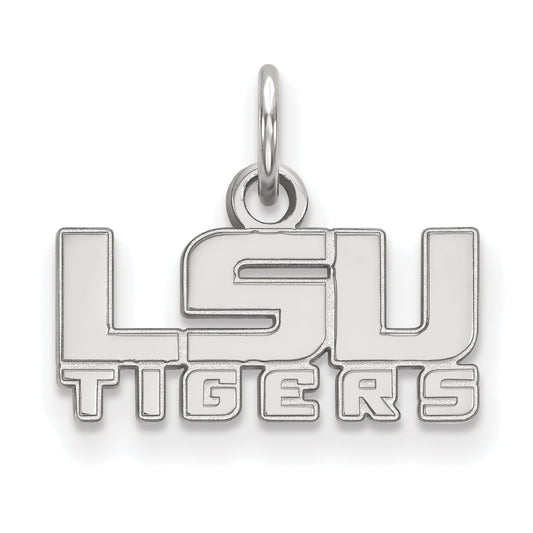 Sterling Silver Rhodium Plated Logoart Louisiana State University L S U Tigers Extra Small Pendant