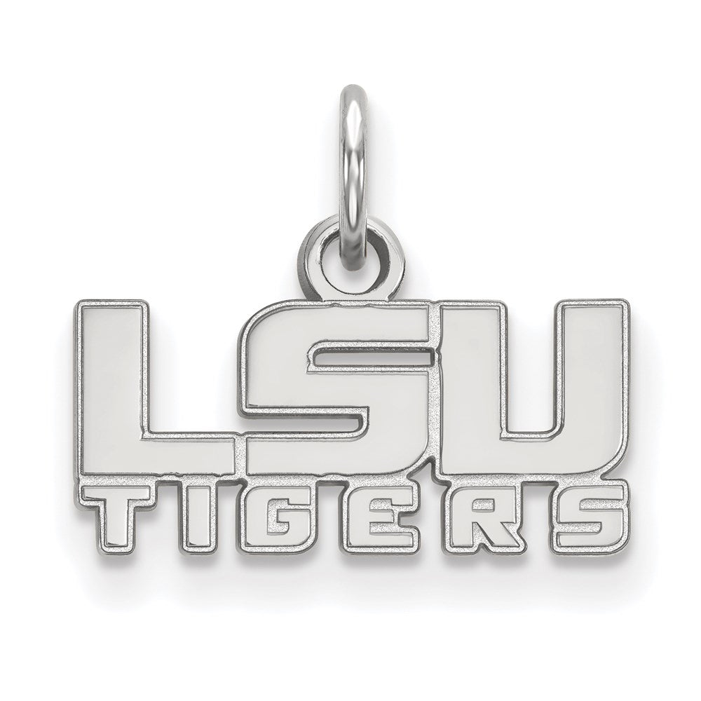 14K White Gold Logoart Louisiana State University L S U Tigers Extra Small Pendant