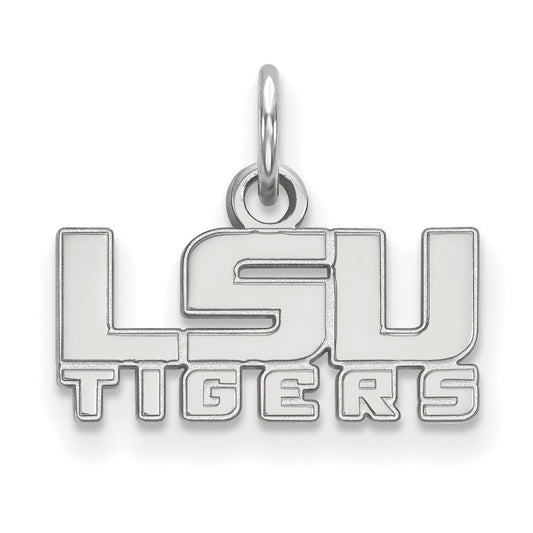 14K White Gold Logoart Louisiana State University L S U Tigers Extra Small Pendant