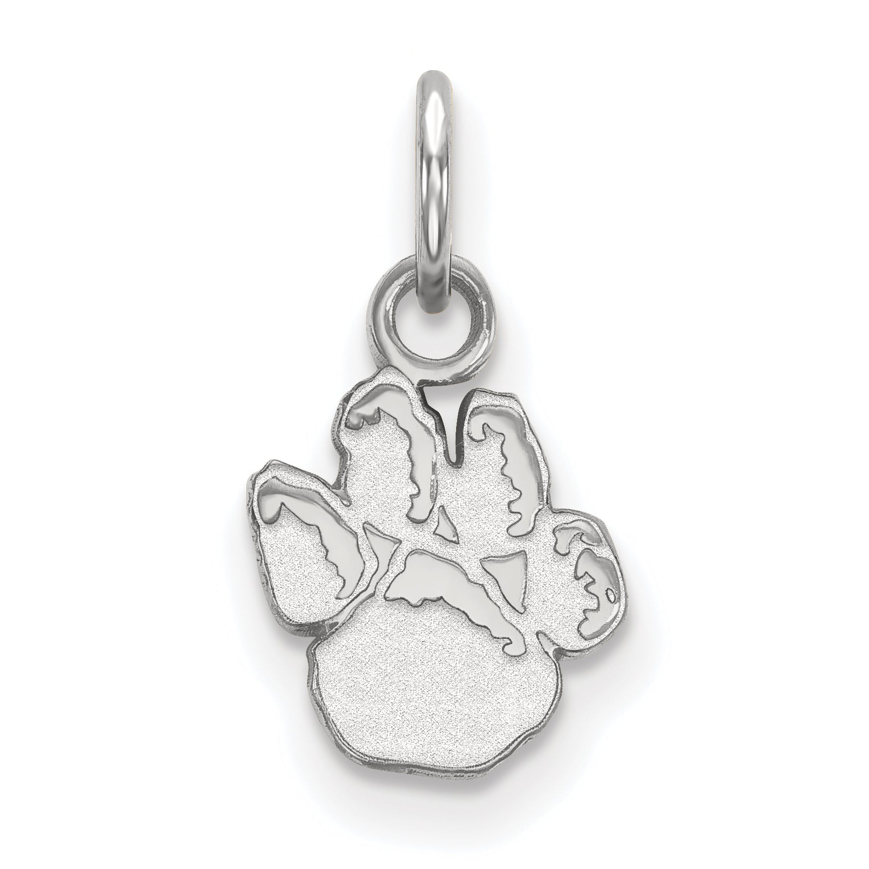 Sterling Silver Rhodium Plated Logoart University Of Pittsburgh Panther Paw Extra Small Pendant