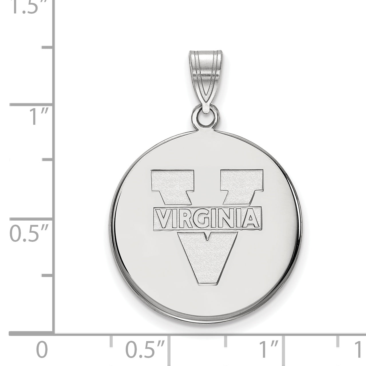 Sterling Silver Rhodium Plated Logoart University Of Virginia Large Disc Pendant