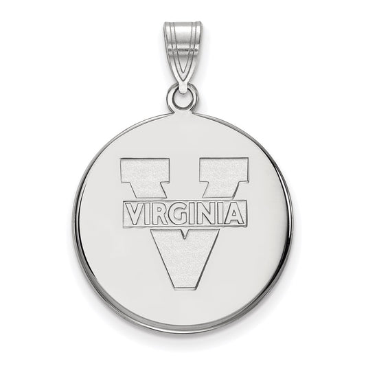 10K White Gold Logoart University Of Virginia Large Disc Pendant