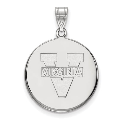 14K White Gold Logoart University Of Virginia Large Disc Pendant