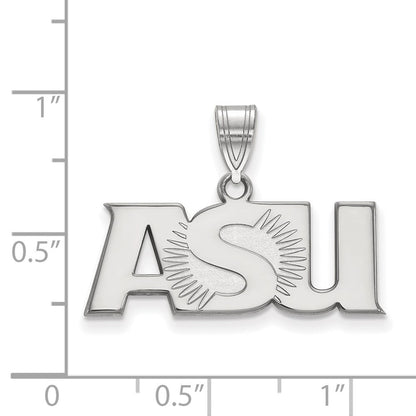 14K White Gold Logoart Arizona State University A S U Large Pendant