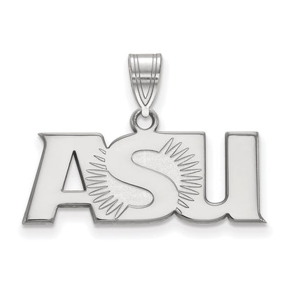 14K White Gold Logoart Arizona State University A S U Large Pendant