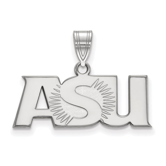10K White Gold Logoart Arizona State University A S U Large Pendant