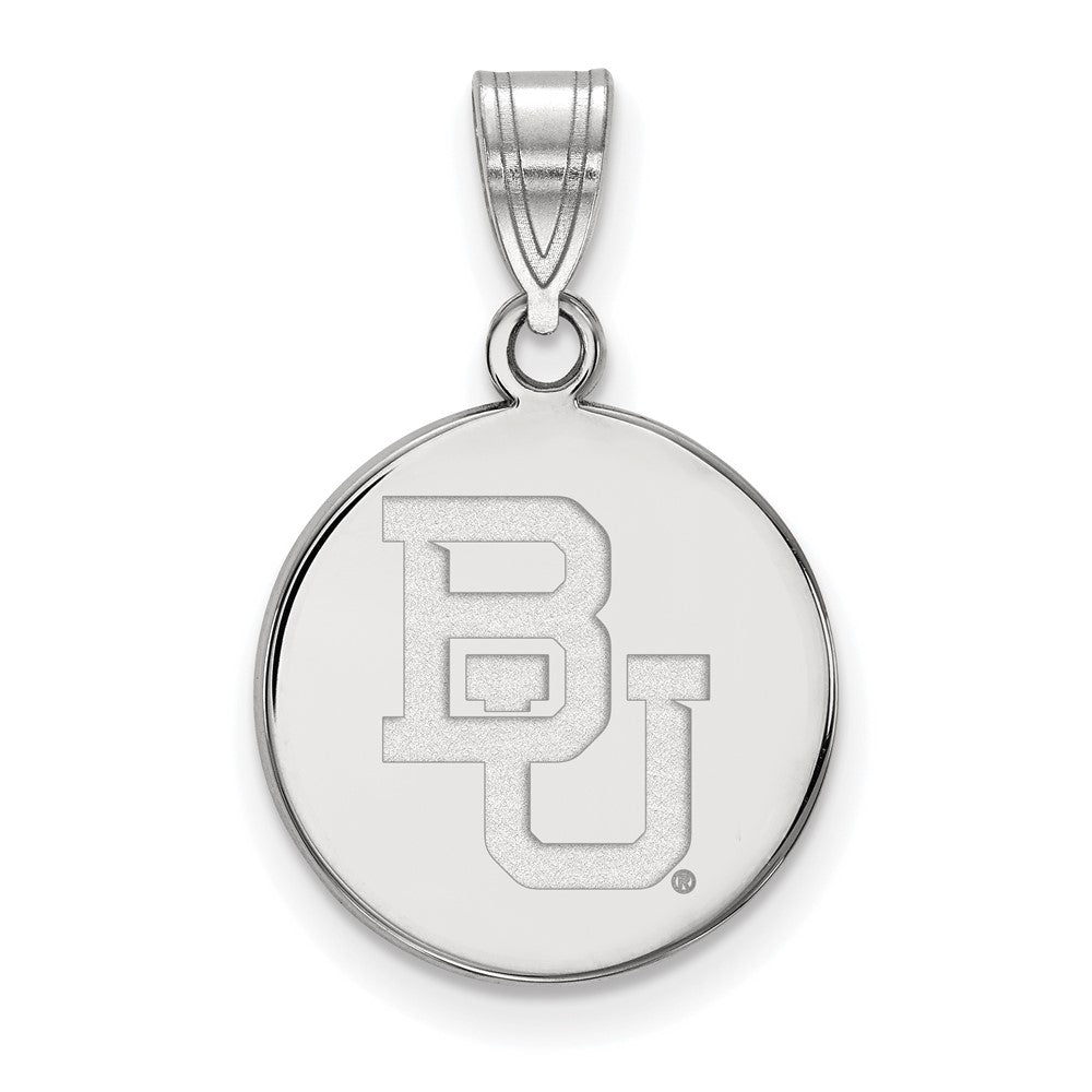 14K White Gold Logoart Baylor University Bears Medium Disc Pendant
