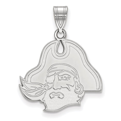 14K White Gold Logoart East Carolina University Pirate Large Pendant
