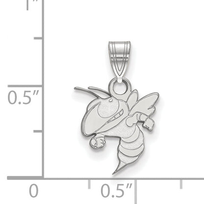 Sterling Silver Rhodium Plated Logoart Georgia Institute Of Technology Yellow Jacket Small Pendant