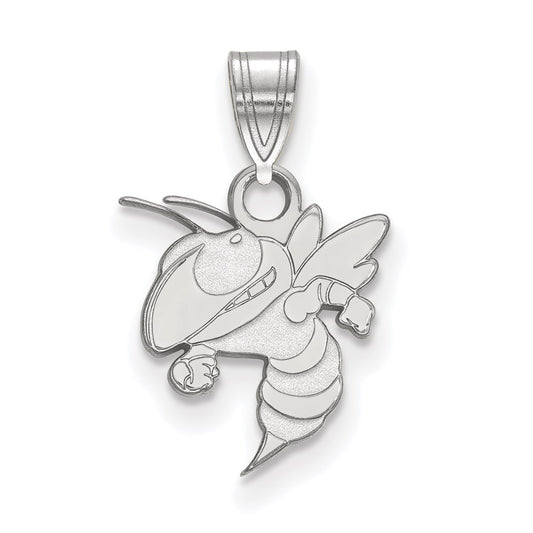 14K White Gold Logoart Georgia Institute Of Technology Yellow Jacket Small Pendant