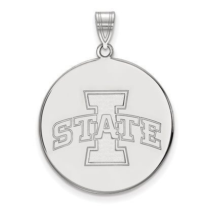 10K White Gold Logoart Iowa State University Extra Large Disc Pendant